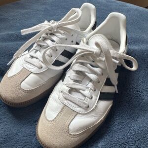 Adidas Samba White and Black Trainers